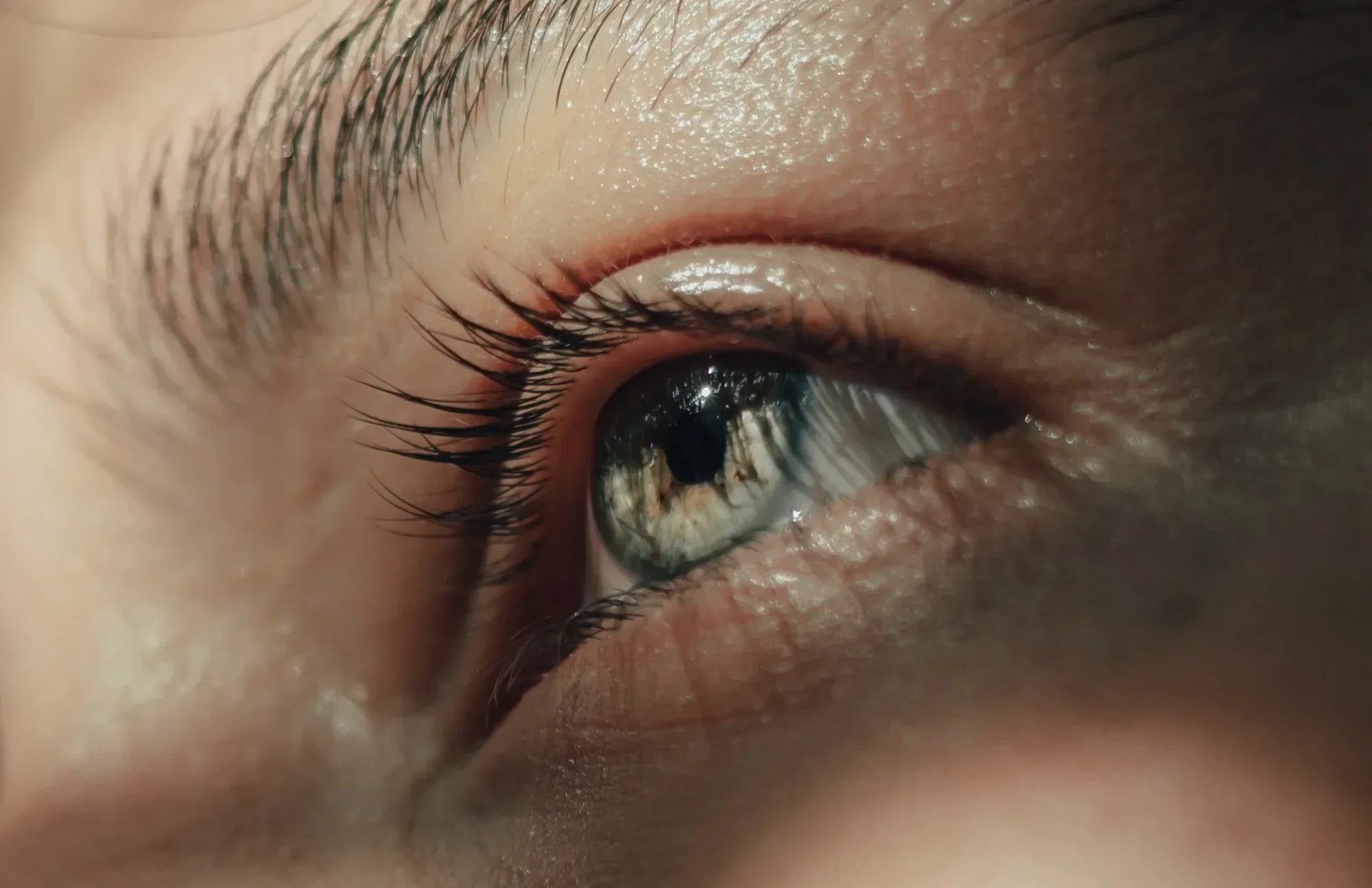 Close-up of a human eye with visible eyelashes, highlighting focus and awareness of probiotic benefits